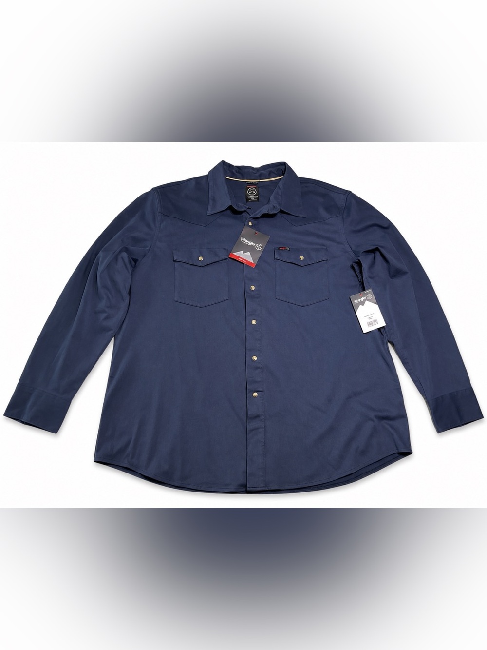 Wrangler Men’s Retro Snap Button Long Sleeve Western Shirt Blue Nights Size XXL